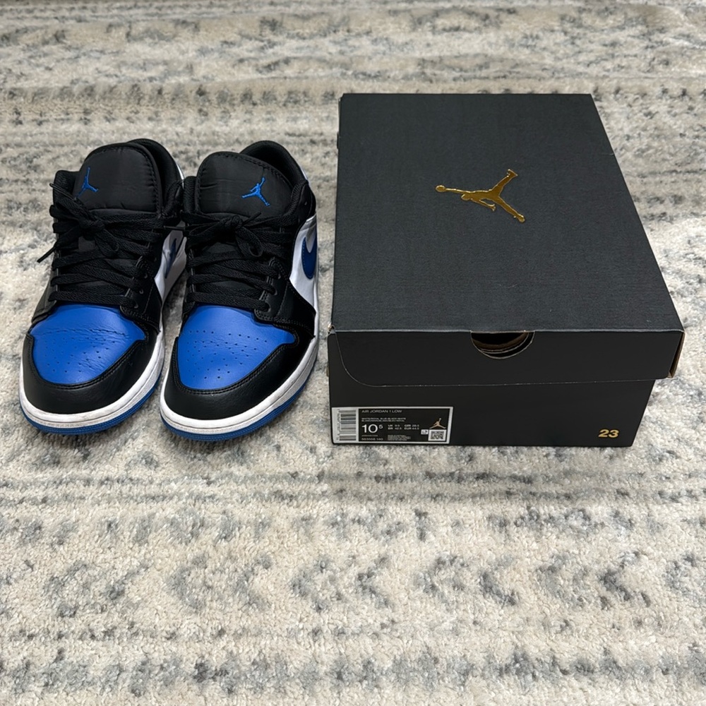 Nike Air Jordan 1 Low - White/Royal Blue-Black-White size 10.5